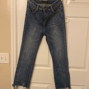 Risen straight leg raw hem size 13